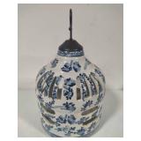 Large Vintage Wisteria Chinese Blue & White Chinoiserie Style Porcelain Bird Cage