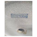 Large Vintage Wisteria Chinese Blue & White Chinoiserie Style Porcelain Bird Cage