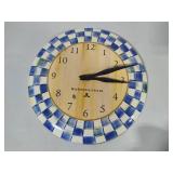 MacKenzie-Childs Royal Blue and White Checked Clock