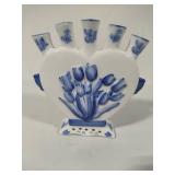 Delft  Royal Twickel Ter Steege Five Spout Tulip Vase