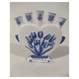 Delft  Royal Twickel Ter Steege Five Spout Tulip Vase