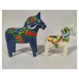 Set of Hand Carved and Painted Swedish Dala Horses
