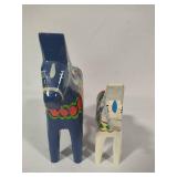 Set of Hand Carved and Painted Swedish Dala Horses