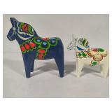 Set of Hand Carved and Painted Swedish Dala Horses
