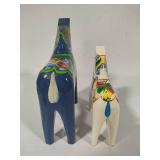 Set of Hand Carved and Painted Swedish Dala Horses