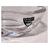 Two Orrefors Crystal Heart Shaped Bowls