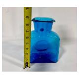 Vintage Blenko Blue Art Glass Double Spout Water Pitcher