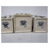 Three KLM Blue Delft by Bols Miniature Houses