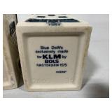 Three KLM Blue Delft by Bols Miniature Houses