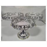 Godinger Silver Plated Mirrored 3 Tier Cake Stand