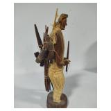 Hand Carved Wooden Tribal Hunter