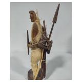 Hand Carved Wooden Tribal Hunter