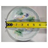 West German Majolica Birds & Grapes Snack Sets