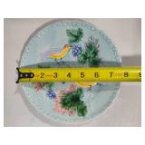 West German Majolica Birds & Grapes Snack Sets