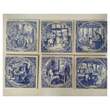 Delft Blue Tiles Featuring Various Trades