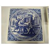 Delft Blue Tiles Featuring Various Trades