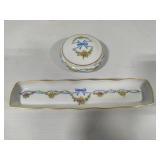 Limoges Trinket Dish w/Lid & Rectangular Dish