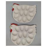 Pair of Chicken Deviled Egg Servers