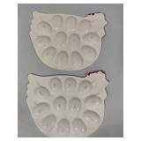 Pair of Chicken Deviled Egg Servers