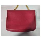 Paloma Picasso Red Leather Shoulder/Crossbody Purse w/Gold Chain Strap