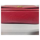 Paloma Picasso Red Leather Shoulder/Crossbody Purse w/Gold Chain Strap