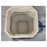 Hex Lidded Porcelain Blue & White Vase/Jar