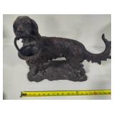 Expo Faux Bronze English Setter Hunting Dog w/Basket Statue