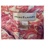 Miss Elaine Zip Front Pink Paisley Robe (Size XL)