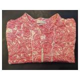 Miss Elaine Zip Front Pink Paisley Robe (Size XL)