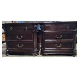 Thomasville Pair of Side Tables w/Brass Hardware