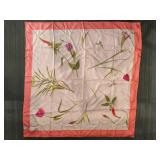 Salvatore Ferragamo Silk Pink Floral Print Scarf