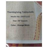 Fitz & Floyd Thanksgiving Salt & Pepper Shakers & 72" Square Tablecloth *New in Packaging*