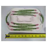 Fitz & Floyd Asparagus Serving Tray + Two Deviled Egg Servers