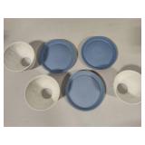 Wedgewood Blue Jasperware Set of Three Dancing Hours Tea Light Holders