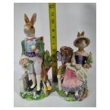 Fitz & Floyd "Old World Rabbits" Collectible Candle Holders
