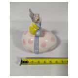 Fitz & Floyd Easter Rabbit Pink Polka Dot Lidded Dishes