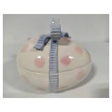 Fitz & Floyd Easter Rabbit Pink Polka Dot Lidded Dishes
