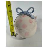 Fitz & Floyd Easter Rabbit Pink Polka Dot Lidded Dishes