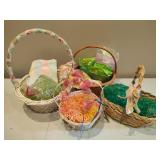 Lot of Easter Baskets, Eggs & Grasses