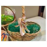 Lot of Easter Baskets, Eggs & Grasses