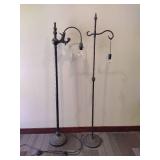 Two Floor Lamps w/Foot On/Off Switch - No Shades
