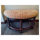 Upholstered Spindled Leg Bench