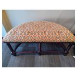 Upholstered Spindled Leg Bench