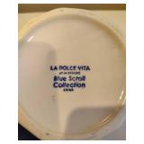 La Dolce Vita Blue Scroll Collection Watering Can