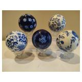 Blue & White Porcelain Decorative Spheres