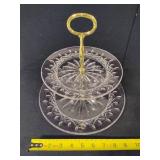 Waterford Lismore Crystal Two Tier Serving Stand