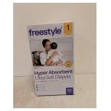 NEW FREESTYLE HYPER ABSORBENT ULTRA SOFT DIAPERS SIZE 1 68PK
