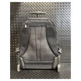 Black Rolling Backpack with Telescoping Handle, Dual Wheels, and Multi-Compartment Organizer