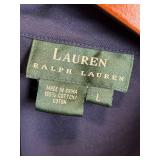 Lauren Ralph Lauren Navy Button-Front Shirt Dress with Neon Belt - Size L