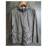 Sport Savvy Hooded Windbreaker Jacket - Black, Size L